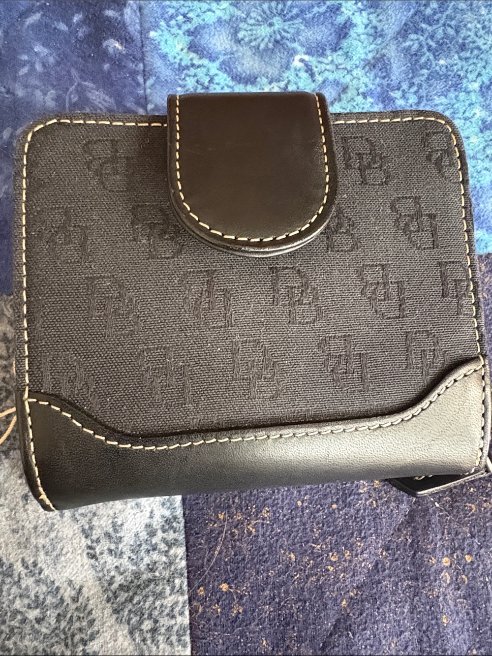 Women’s  Black Canvas & Leather Organizer Wallet -